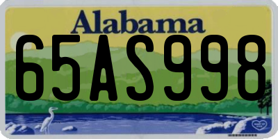 AL license plate 65AS998