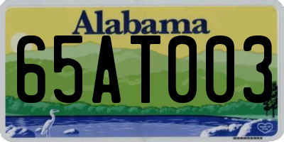 AL license plate 65AT003