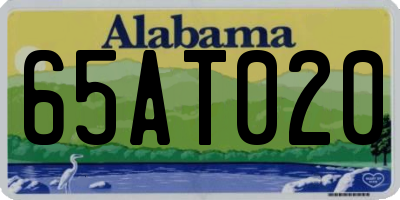 AL license plate 65AT020