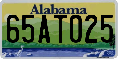 AL license plate 65AT025