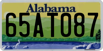 AL license plate 65AT087