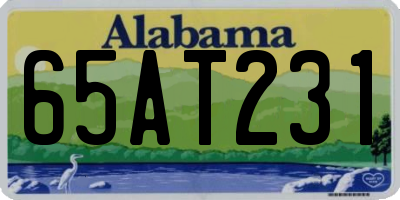 AL license plate 65AT231