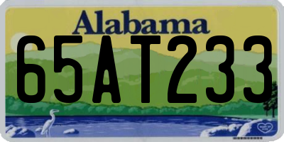 AL license plate 65AT233
