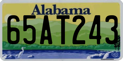 AL license plate 65AT243