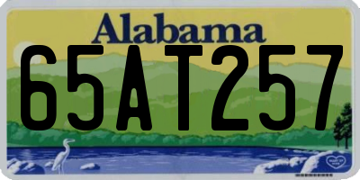 AL license plate 65AT257