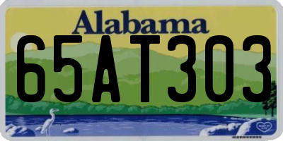 AL license plate 65AT303