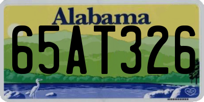 AL license plate 65AT326