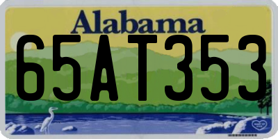 AL license plate 65AT353