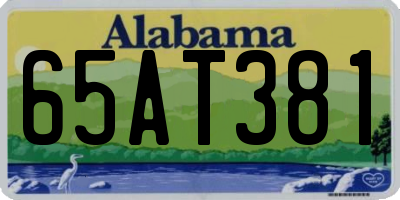 AL license plate 65AT381