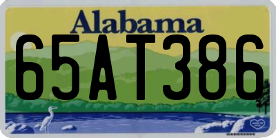 AL license plate 65AT386