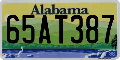 AL license plate 65AT387