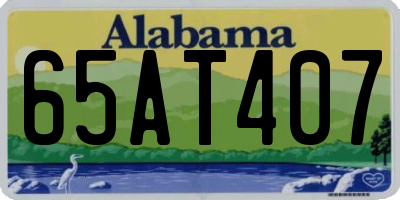 AL license plate 65AT407