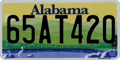 AL license plate 65AT420