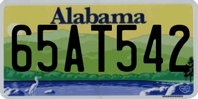 AL license plate 65AT542