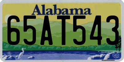 AL license plate 65AT543