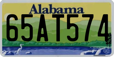 AL license plate 65AT574