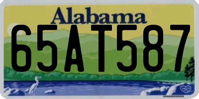 AL license plate 65AT587