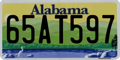 AL license plate 65AT597