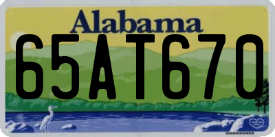 AL license plate 65AT670