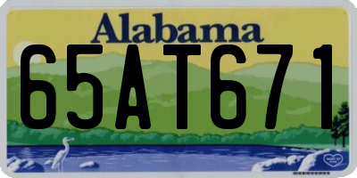 AL license plate 65AT671