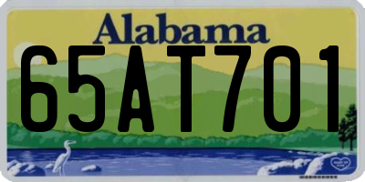 AL license plate 65AT701
