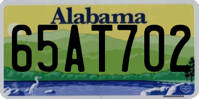AL license plate 65AT702