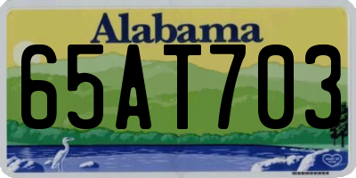 AL license plate 65AT703