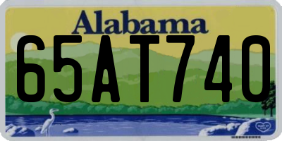 AL license plate 65AT740