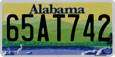 AL license plate 65AT742