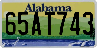 AL license plate 65AT743