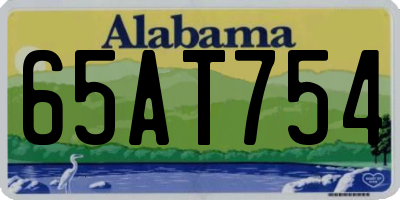 AL license plate 65AT754