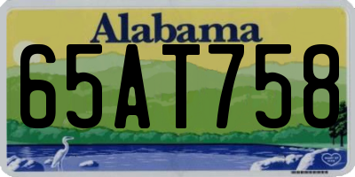 AL license plate 65AT758