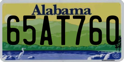 AL license plate 65AT760
