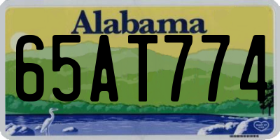 AL license plate 65AT774