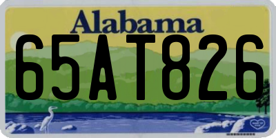 AL license plate 65AT826