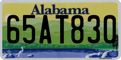AL license plate 65AT830