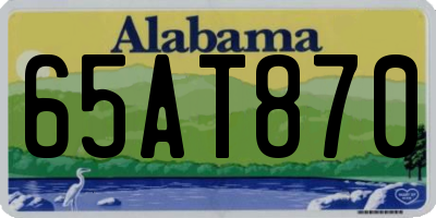 AL license plate 65AT870