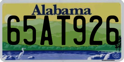 AL license plate 65AT926