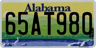 AL license plate 65AT980
