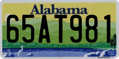 AL license plate 65AT981