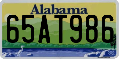 AL license plate 65AT986