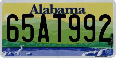 AL license plate 65AT992