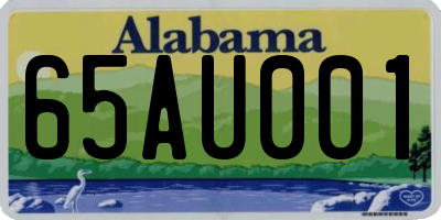 AL license plate 65AU001