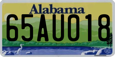 AL license plate 65AU018