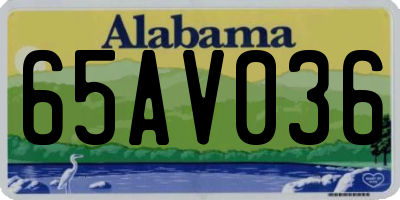 AL license plate 65AV036