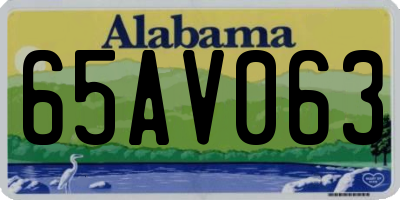 AL license plate 65AV063