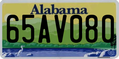 AL license plate 65AV080