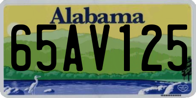 AL license plate 65AV125