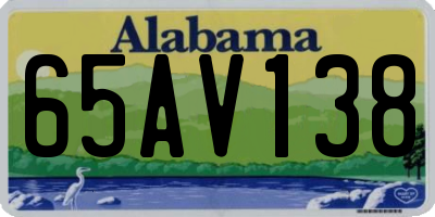 AL license plate 65AV138