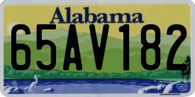 AL license plate 65AV182